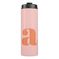 Persoonlijk Retro Monogram Bruidsmeisje Roze Oranj