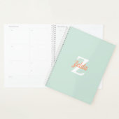 Persoonlijk Retro Monogram Mint Groen Oranje 2024 Planner (Display)