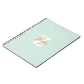 Persoonlijk Retro Monogram Seafoam Groen Sinaasapp Notitieboek (Linkerzijde)