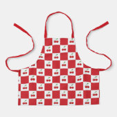 Persoonlijk Retro Rode Kersen & Gingham Geruit  Schort (Voorkant)