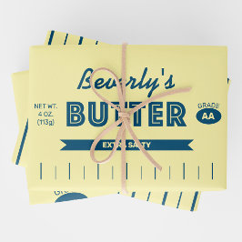 Persoonlijk Retro Stokje Boter Leuke Foodie  Inpakpapier Vel