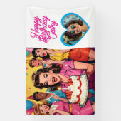 Persoonlijk Retro Verrassings Verjaardagsfeest Fot Spandoek (Verticaal)