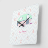 Persoonlijk Retro Vintage Caravan Design Vierkante Klok (Hoek)