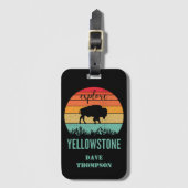 Persoonlijk Retro Yellowstone National Park Bagagelabel (Voorkant (verticaal))
