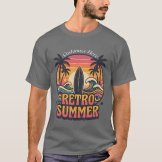 Persoonlijk Retro Zomer Surf T-Shirt | Aangepast 