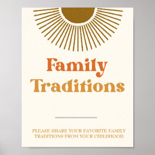 Persoonlijk Retro Zon Familie Tradities Bord Poster