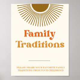 Persoonlijk Retro Zon Familie Tradities Schild  Poster