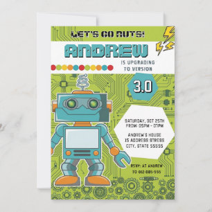 Persoonlijk Robot Verjaardagsfeest Kaart