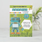 Persoonlijk Robot Verjaardagsfeest Kaart (Staand voorkant)