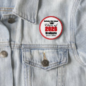 Persoonlijk rode afstudeerfeest klas van 2026 ronde button 5,7 cm (In situ)