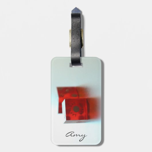 Persoonlijk Rode Bagagelabel (Achterkant verticaal)