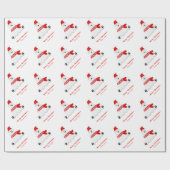 Persoonlijk Rode Beer met Cute Red Merry Kerstmis Cadeaupapier (Vlak)