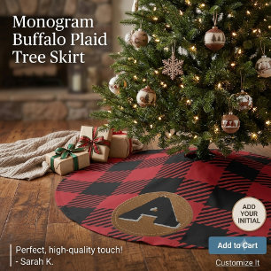 Persoonlijk Rode Buffalo Plaid Kerstmis Kerstboom Rok