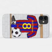 Persoonlijk Rode en Blauwe Football Voetbal Jersey Case-Mate iPhone Case (Achterkant (horizontaal))