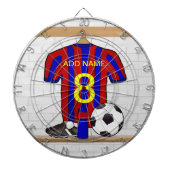 Persoonlijk Rode en Blauwe Football Voetbal Jersey Dartbord (Voorkant)