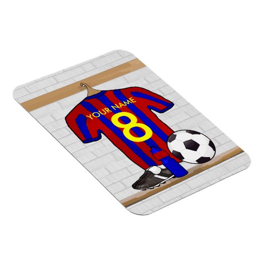 Persoonlijk Rode en Blauwe Football Voetbal Jersey Magneet (Rechterzijde)