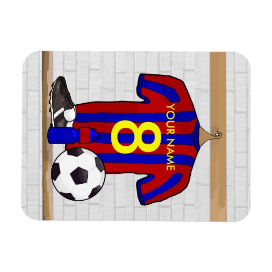 Persoonlijk Rode en Blauwe Football Voetbal Jersey Magneet (Horizontaal)
