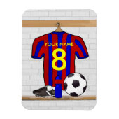 Persoonlijk Rode en Blauwe Football Voetbal Jersey Magneet (Verticaal)