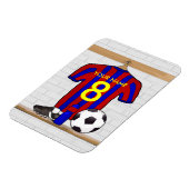 Persoonlijk Rode en Blauwe Football Voetbal Jersey Magneet (Linkerzijde)