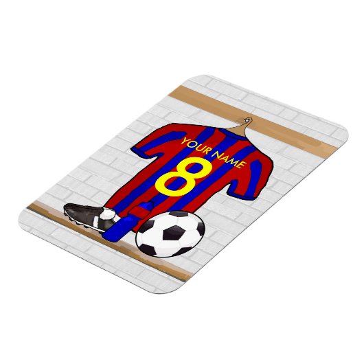 Persoonlijk Rode en Blauwe Football Voetbal Jersey Magneet (Linkerzijde)