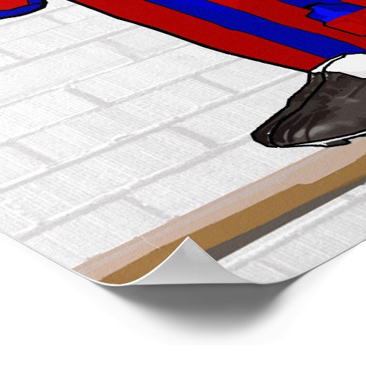 Persoonlijk Rode en Blauwe Football Voetbal Jersey Poster (Hoek)