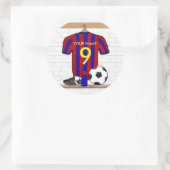 Persoonlijk Rode en Blauwe Football Voetbal Jersey Ronde Sticker (Tas)