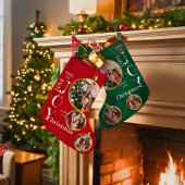 Persoonlijk rode en groene fotomonogram naam kleine kerstsok