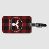 Persoonlijk Rode en Zwarte Buffalo Plaid Bagagelabel (Voorkant (horizontaal))