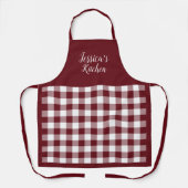Persoonlijk Rode Gingham Apron Schort (Voorkant)