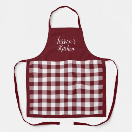 Persoonlijk Rode Gingham Apron Schort