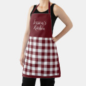 Persoonlijk Rode Gingham Apron Schort (Insitu)