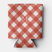 Persoonlijk Rode Gingham Blikjeskoeler (Voorkant)