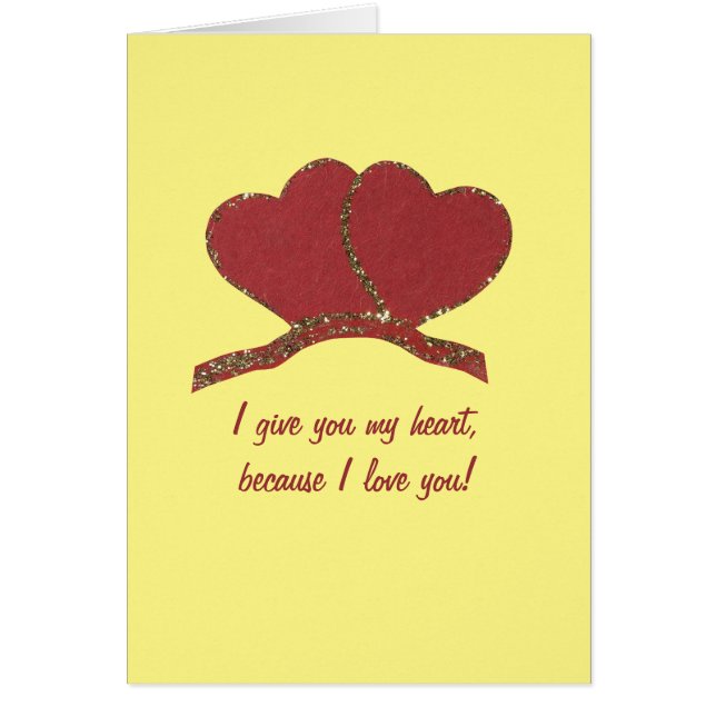 Persoonlijk Rode gouden hartenliefde (Voorkant)