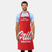 Persoonlijk rode Grill Master BBQ-schort voor mann Schort (Gedragen)
