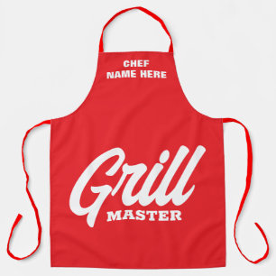 Persoonlijk rode Grill Master BBQ-schort voor mann Schort