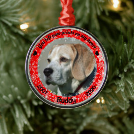 Persoonlijk Rode hond Memorial Metalen Ornament
