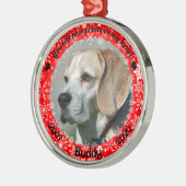 Persoonlijk Rode hond Memorial Metalen Ornament (Links)