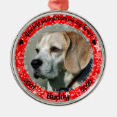 Persoonlijk Rode hond Memorial Metalen Ornament (Voorkant)