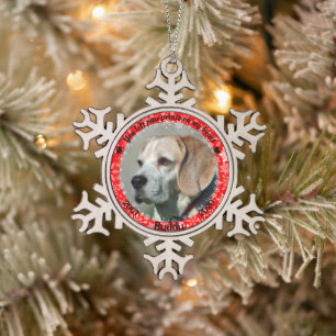 Persoonlijk Rode hond Memorial Tin Sneeuwvlok Ornament