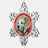 Persoonlijk Rode hond Memorial Tin Sneeuwvlok Ornament (Rechts)