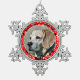 Persoonlijk Rode hond Memorial Tin Sneeuwvlok Ornament