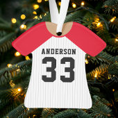 Persoonlijk Rode Honkbalshirt Ornament