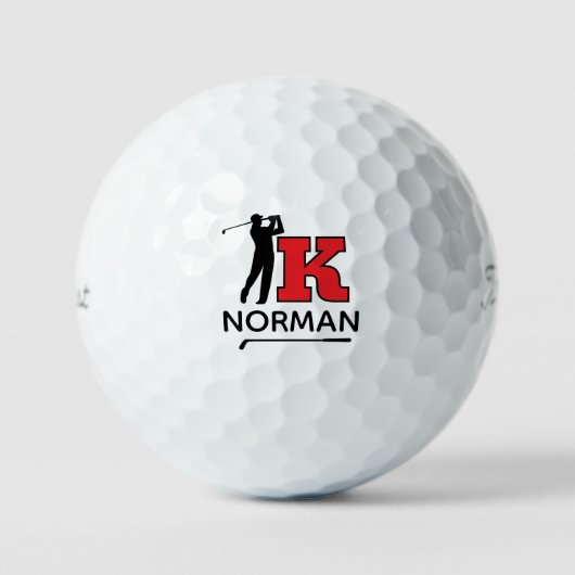 Persoonlijk Rode Initiaal Merk - om golfer te iden Golfballen (Voorkant)