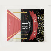 Persoonlijk Rode Loper Thema Sweet 16 Achtergrond Wandkleed (Voorkant (horizontaal))