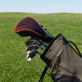 Persoonlijk Rode Marine Halftone Monogram Initiaal Golfheadcover (Insitu)