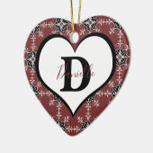 Persoonlijk rode medaillon keramisch ornament (Links)