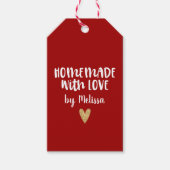 Persoonlijk Rode Met Liefde Gemaakte Hart Cadeaulabel (Voorkant)