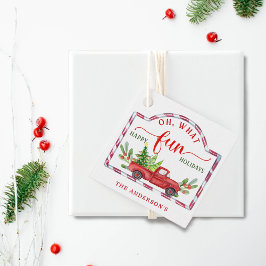 Persoonlijk, Rode Vintage Truck, Wat een leuk cade Bedankjes Labels