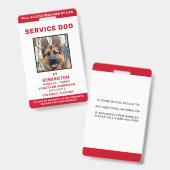 Persoonlijk rode witte ID-badge voor servicehond m Badge (Voor- en achterkant)