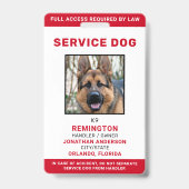 Persoonlijk rode witte ID-badge voor servicehond m Badge (Voorzijde)